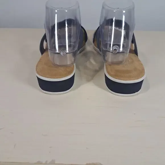 Chaps Women's Olessia Blue Faux Suede Wedge Sandals Slip-On Size 9 - Picture 7 of 8